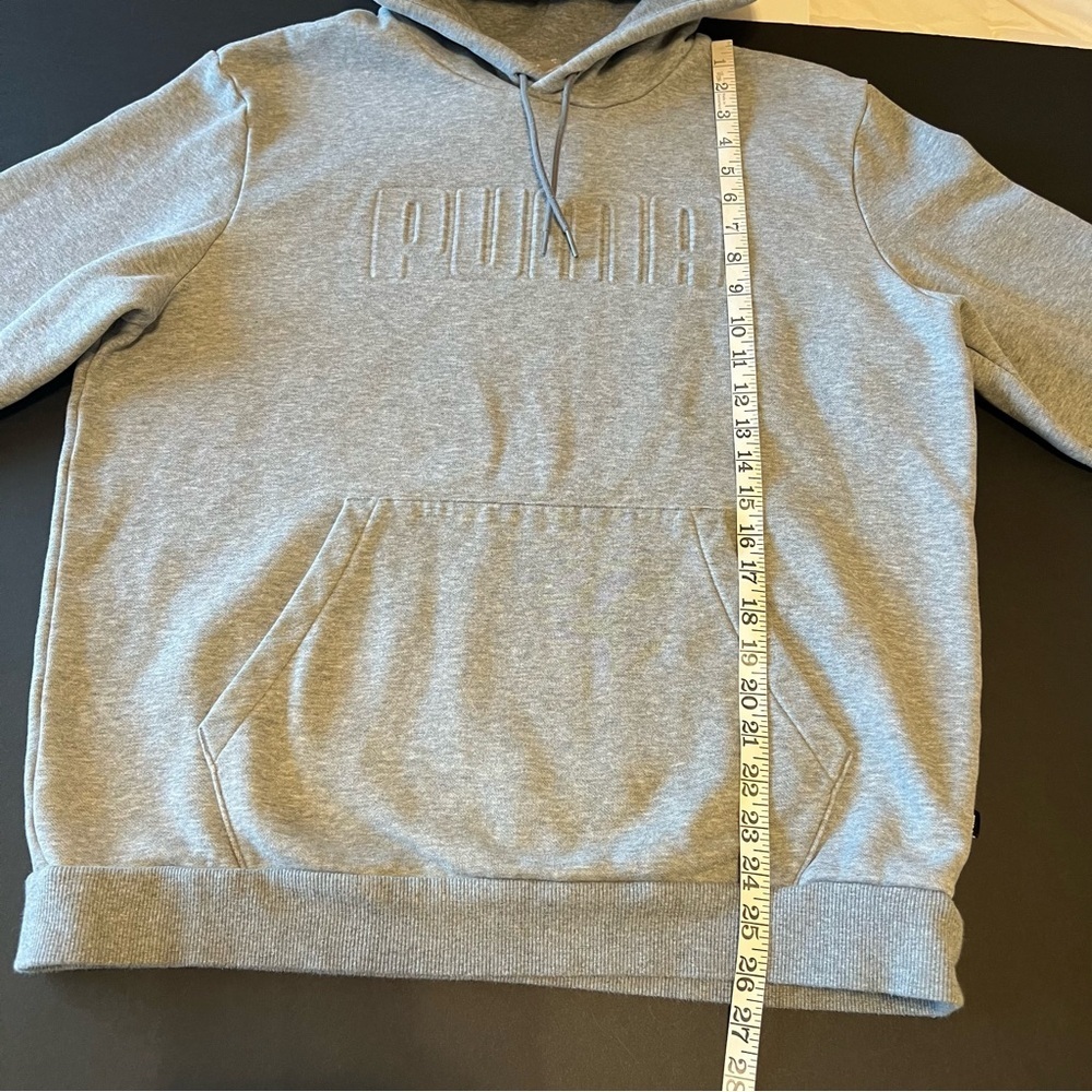 Puma Pullover Hoodie, grey, 3D front embossing, men’s size L - Picture 5 of 13